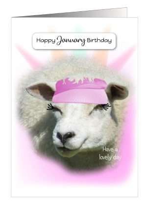 Birthday Card January Sheep