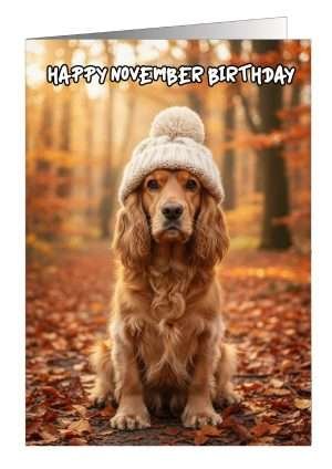 Birthday Card November Dog