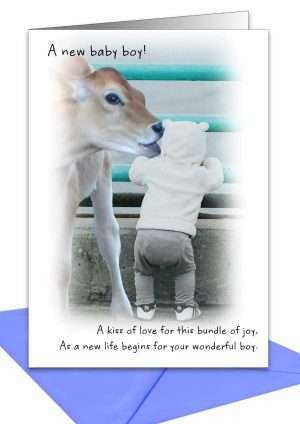 Cow New Baby Greetings Card