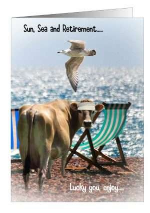 Cow retirement greetings card