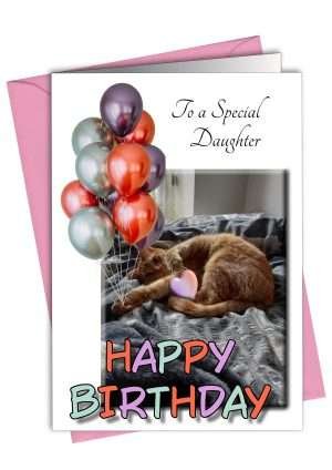 Cat Birthday Card Daughter from Pet Cards
