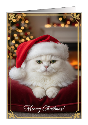 Christmas Card Cat - Merry Christmas