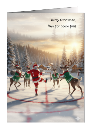 Christmas Card Humorous - Football Time