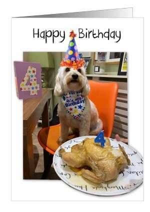 Dog Birthday Card Aged 4