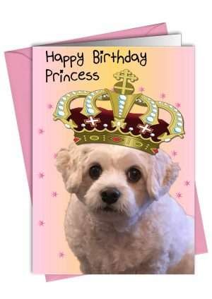 Dog Birthday Pet Card Princess
