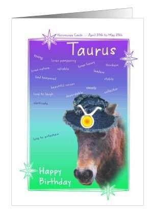 Birthday Horoscope Taurus Card Horse