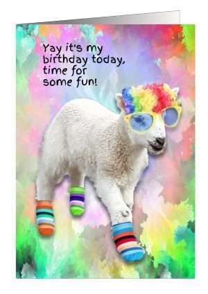 Lamb birthday card from petcards.co.uk